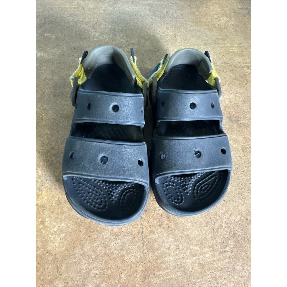 Crocs Kids Blue & Yellow Slip on Sandals Boys Size 12 Casual, Summer